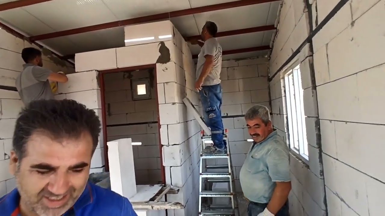 Bölüm 2 : Demir profilden bağ evi yapımı: gazbeton duvar yapımı