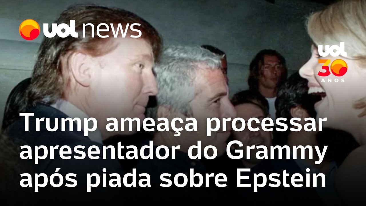 Trump ataca Grammy e ameaça processar apresentador após piada sobre Epstein em evento