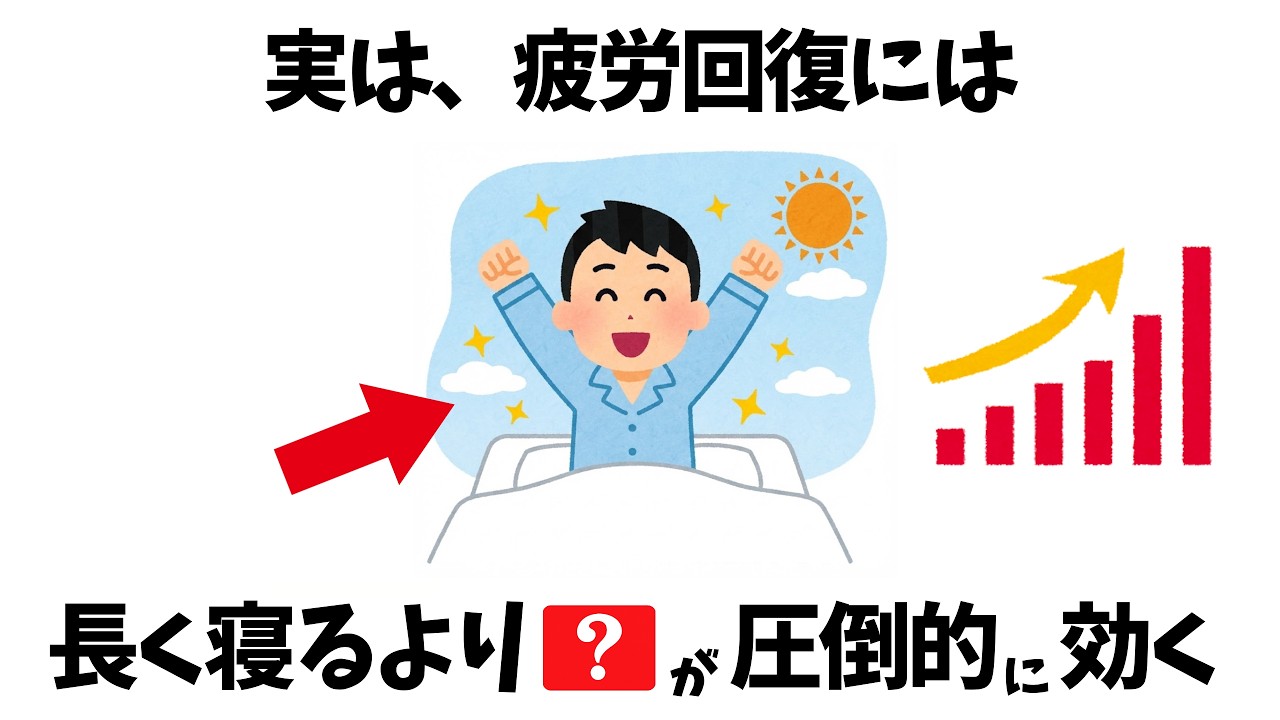 体力回復には長く寝るよりも○○の方が劇的に早い【誰かに