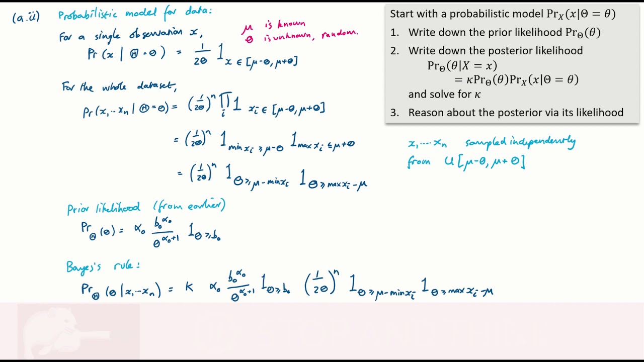 Exam walkthrough 2: Bayesian inference