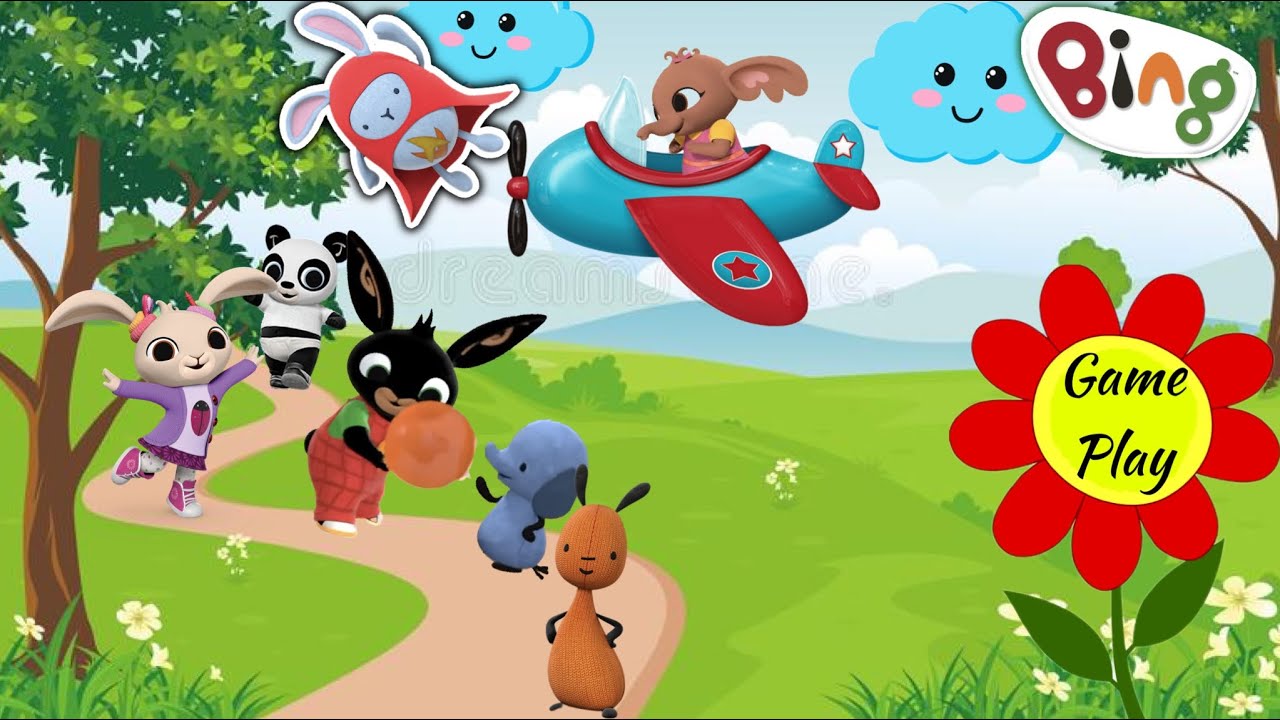🅱️ing Game Play | Find Buttons |Lunch | Mr Rainybow |Skipping | Find the leaves |  Night Night Bing