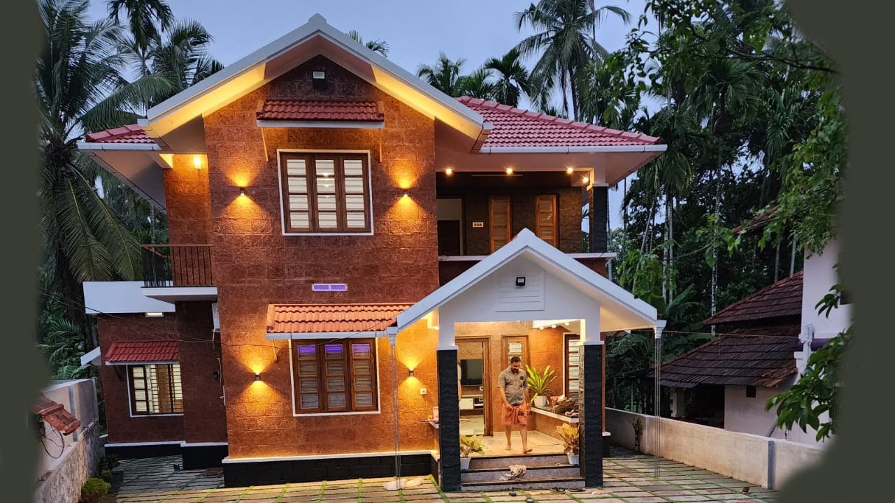 പ്ലാസ്റ്ററിങ് ഇല്ലാതെ നിർമ്മിച്ച ട്രഡീഷണൽ വീട്|Modern traditional house designs in kerala