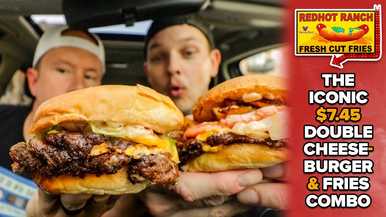 Eating the $7.45 Double Smashburger with Cheese & Hand-Cut Fries at Red Hot Ranch in Wicker Park