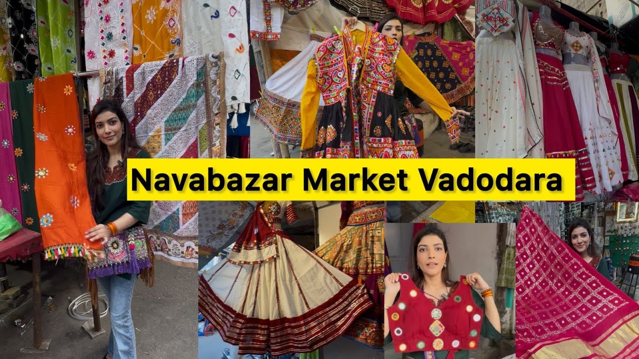 ₹10 सबसे सस्ता Navratri Market Nava Bazar- Vadodara's Local Market😍 #chaniyacholi #navratri #garba