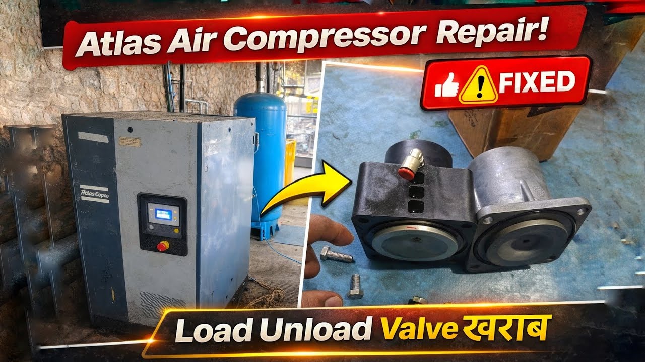 Atlas air compressor load unload valve replacement #atlascopco#aircompressors#aircompressor