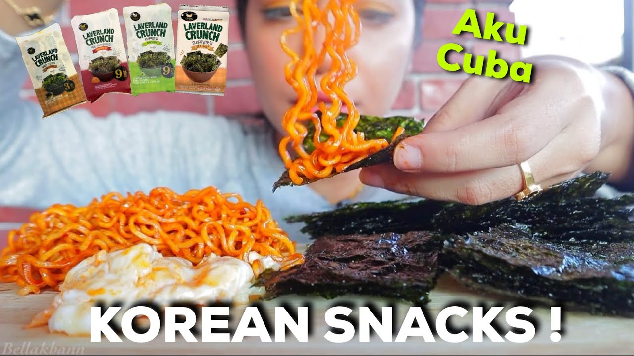 Aku try Korean Gim(Laver) / jajan dari korea 😩| MUKBANG ASMR
