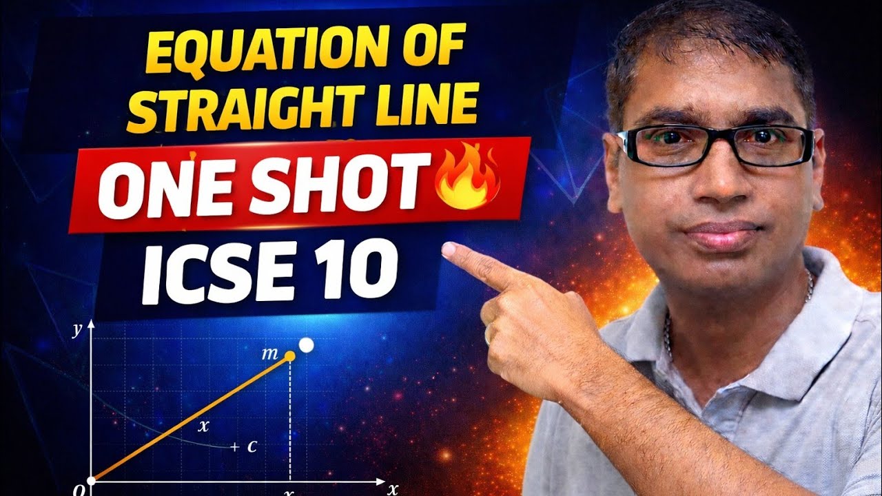 “ICSE 10 Maths – Chapter: Equation of Straight Lines | 50-Minute Crash Course & PYQs”