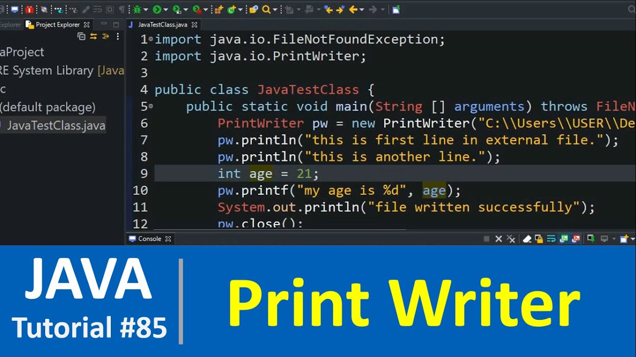Учебник Java №85 — Класс Java PrintWriter с примерами