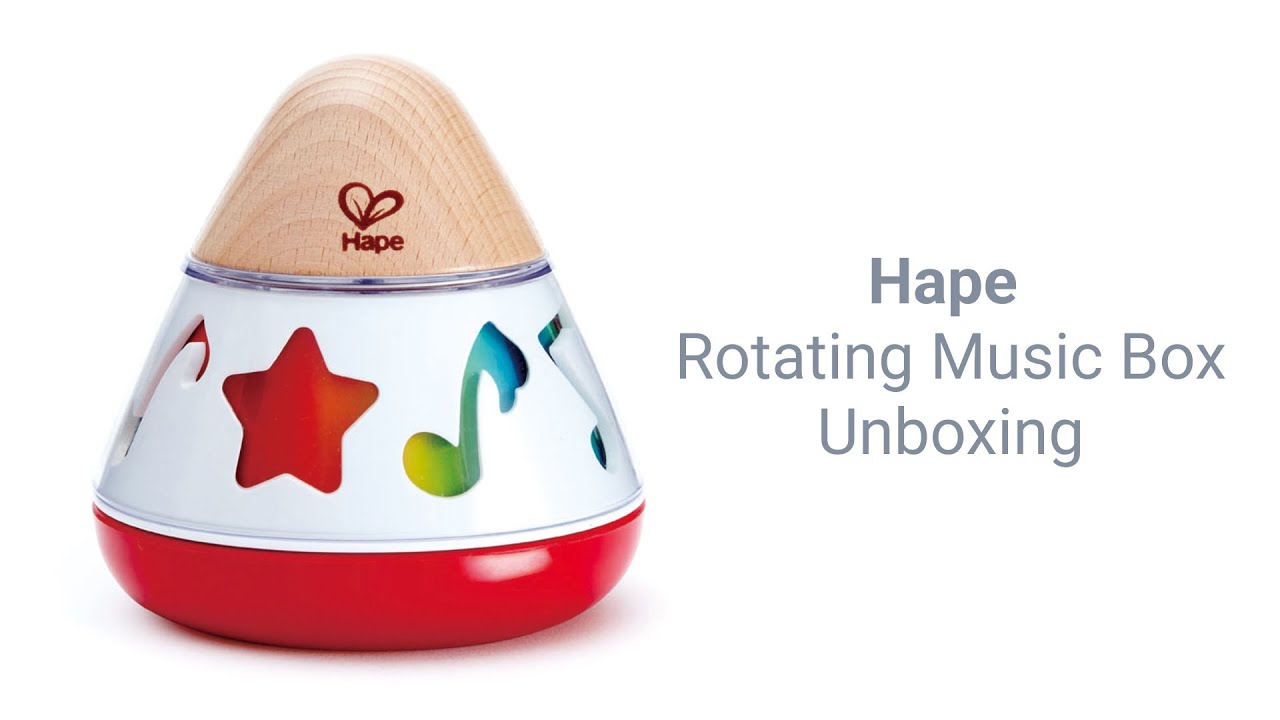 Hape E0332 Music Spinning Top with Soothing Sounds, Music Box, from Birth Дървена музикална играчка