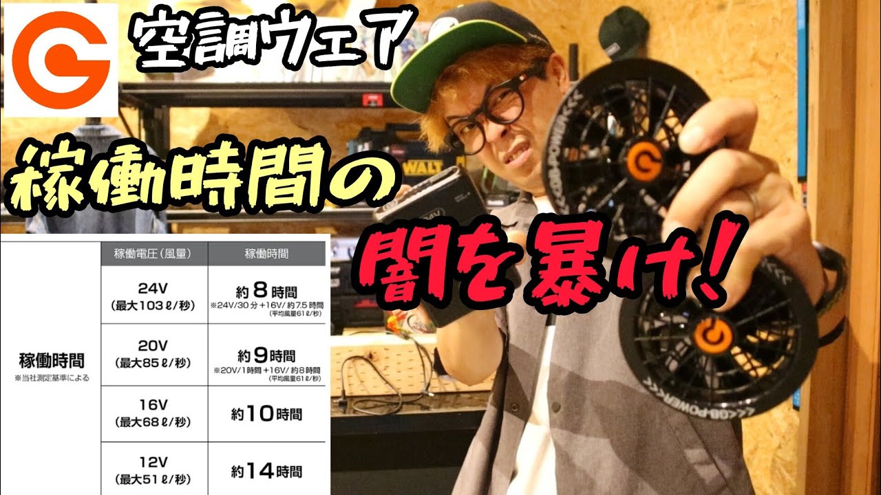 空調ウェア「稼働時間」の闇を暴け！ 　様々な環境下で稼働時間の検証をしてみた。「高温で使用」「負荷をかけてみる」「電源の入れなおし」