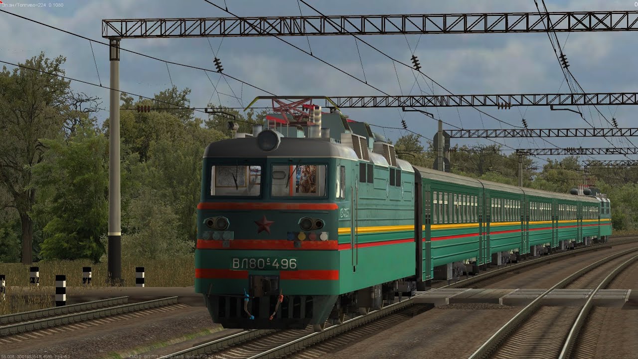 ZDSimulator Тест электропоезда с электровозной тягой