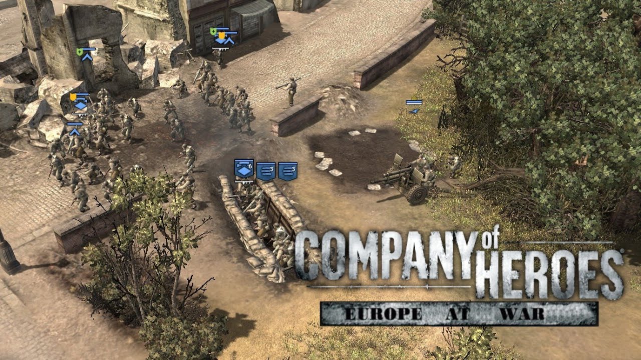 Company of Heroes Infantry Attack 1vs2 Expert [Europe At War mod]