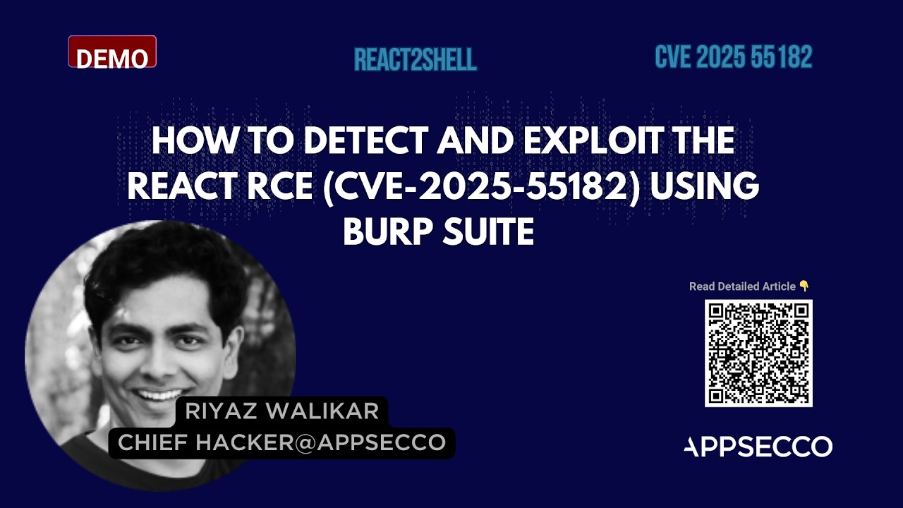 How to Detect and Exploit the React RCE (CVE-2025-55182) Using Burp Suite #burpsuite #pentesting
