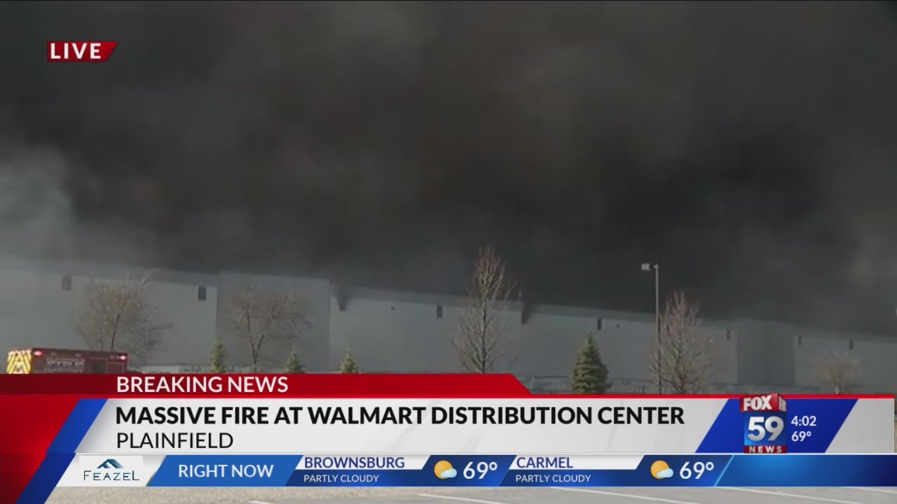 Air quality concerns after fire at Walmart Distribution Center in Plainfield