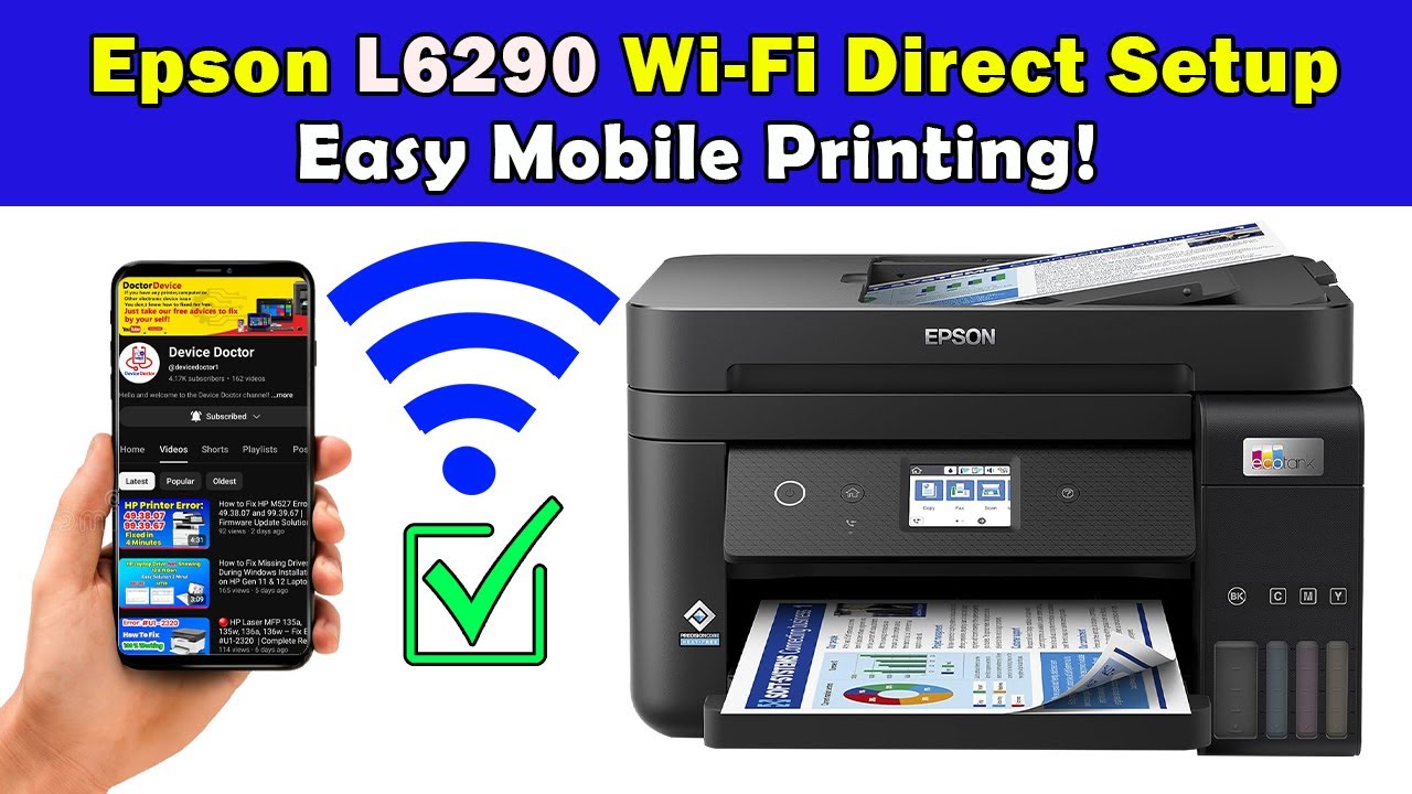 How to Connect Epson L6290 Printer to Mobile via Wi-Fi Direct | Easy Mobile Printing