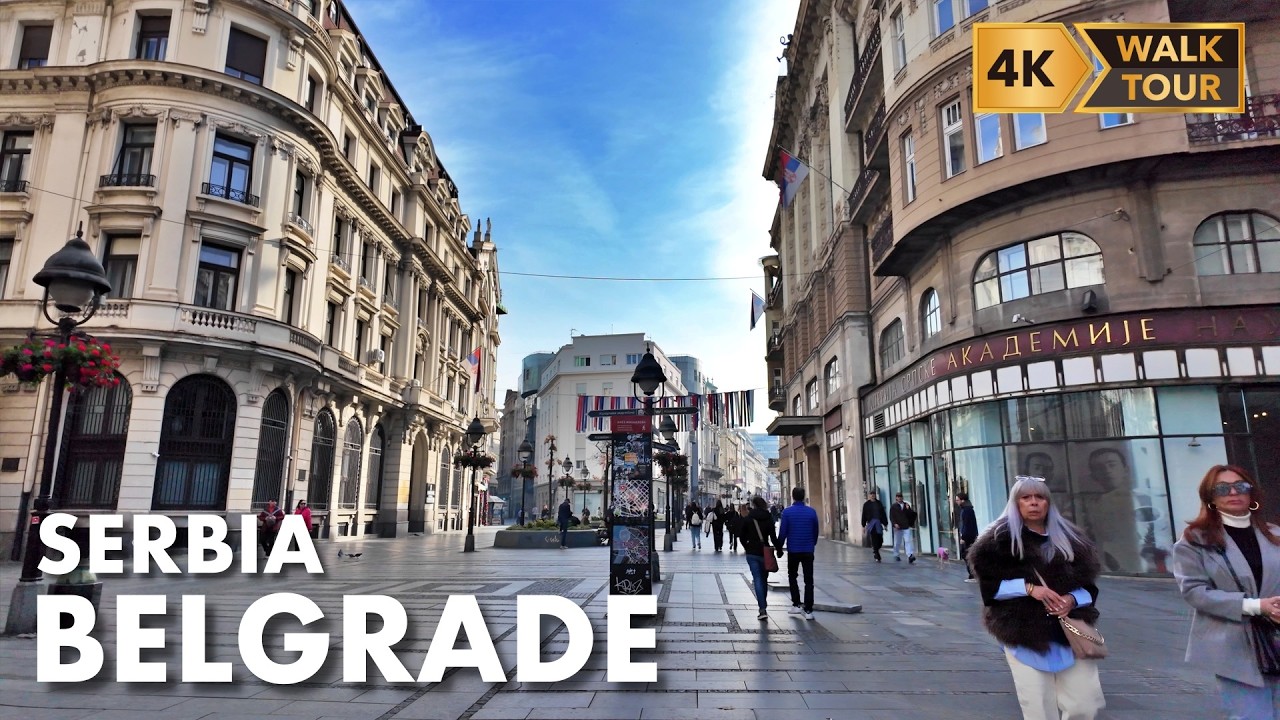 City Centre Walking Tour - Belgrade, Serbia [4K/60fps]