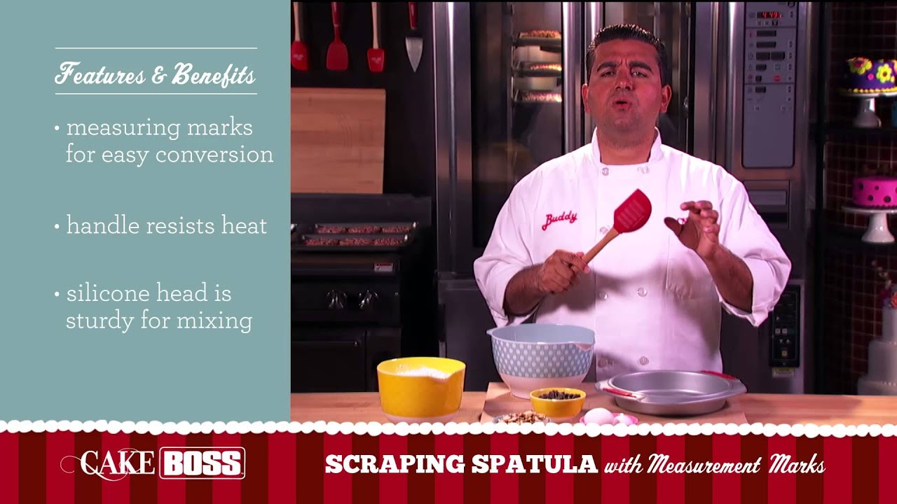 Scraping Spatula with Measurement Marks - Best Dessert Baking Tools - Cake Boss Baking