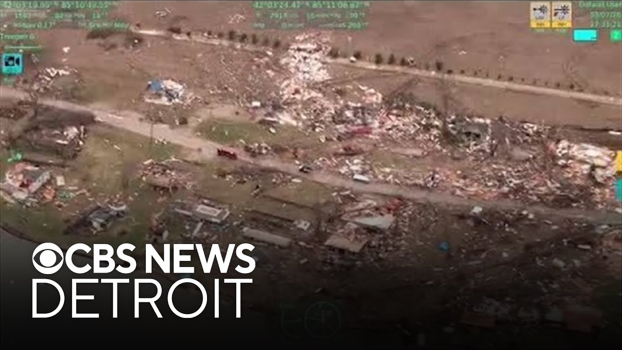 Helicopter video of Southwest Michigan tornado damage