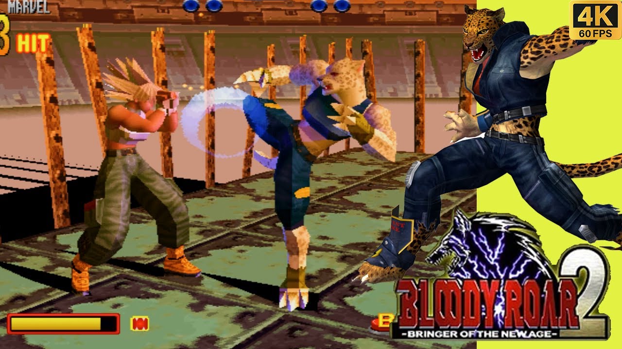 Bloody Roar 2 (1998) - Arcade Mode Walkthrough - Marvel - 4K 60 FPS.