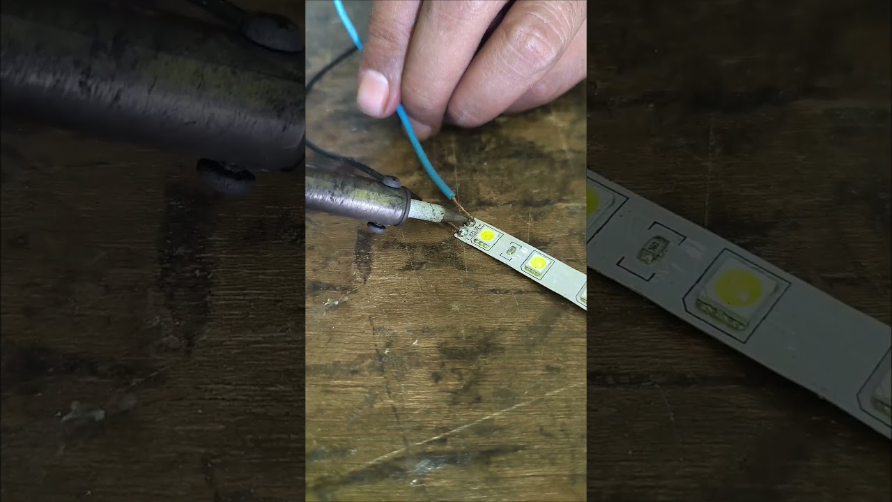 How to connect led strip lights to power supply 👍👍 #woodworking #woodscraft #wood #wooddesigner #diy