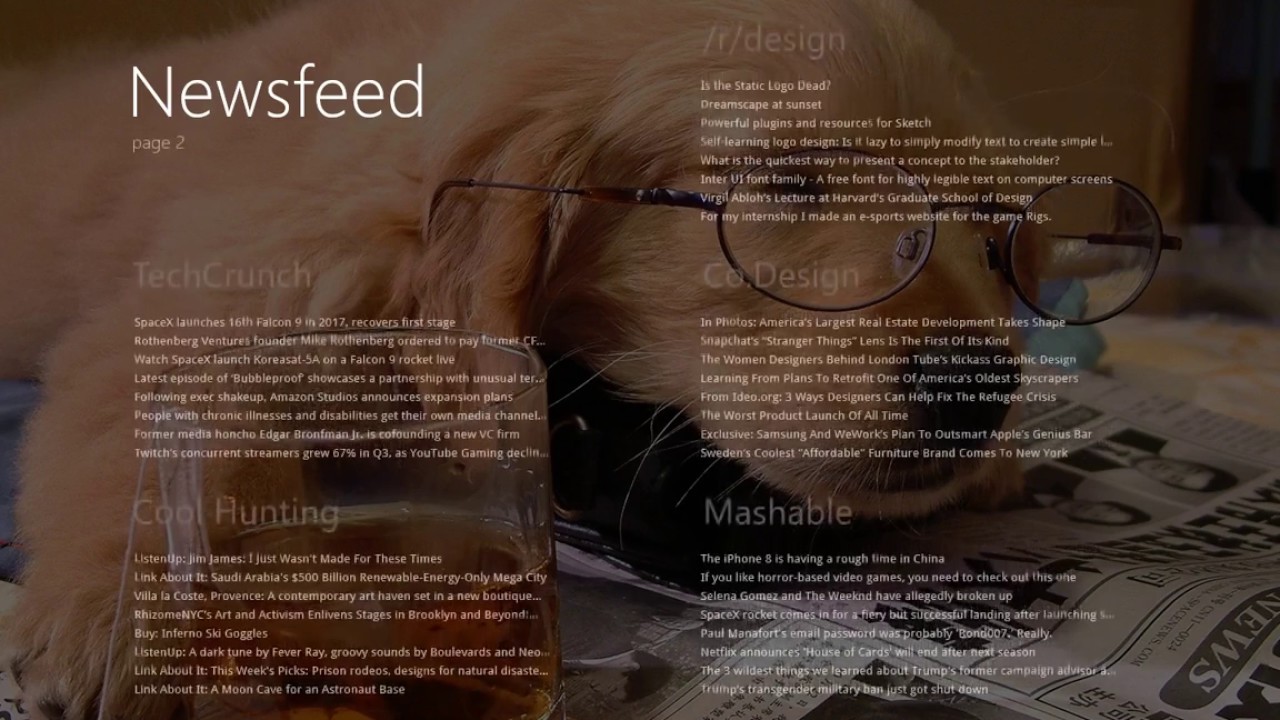 Feature preview: multi-page RSS Reader