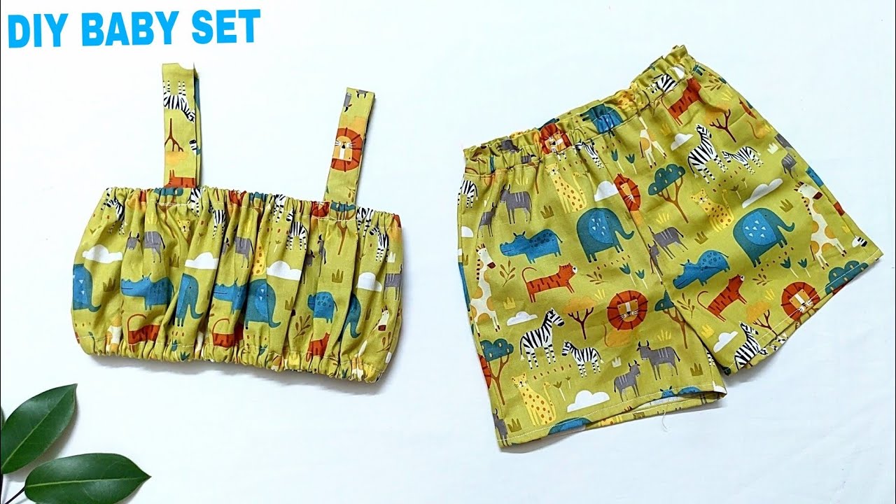 DIY Sewing Tutorial Baby Girl Clothes | How To Make Crop Top And Shorts