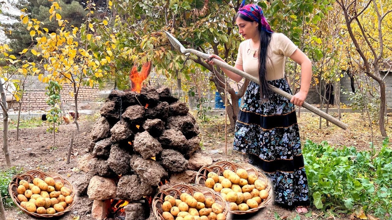 daily village life | Cooking delicious dashi potatoes in a traditional and amazing way 🔥🥔