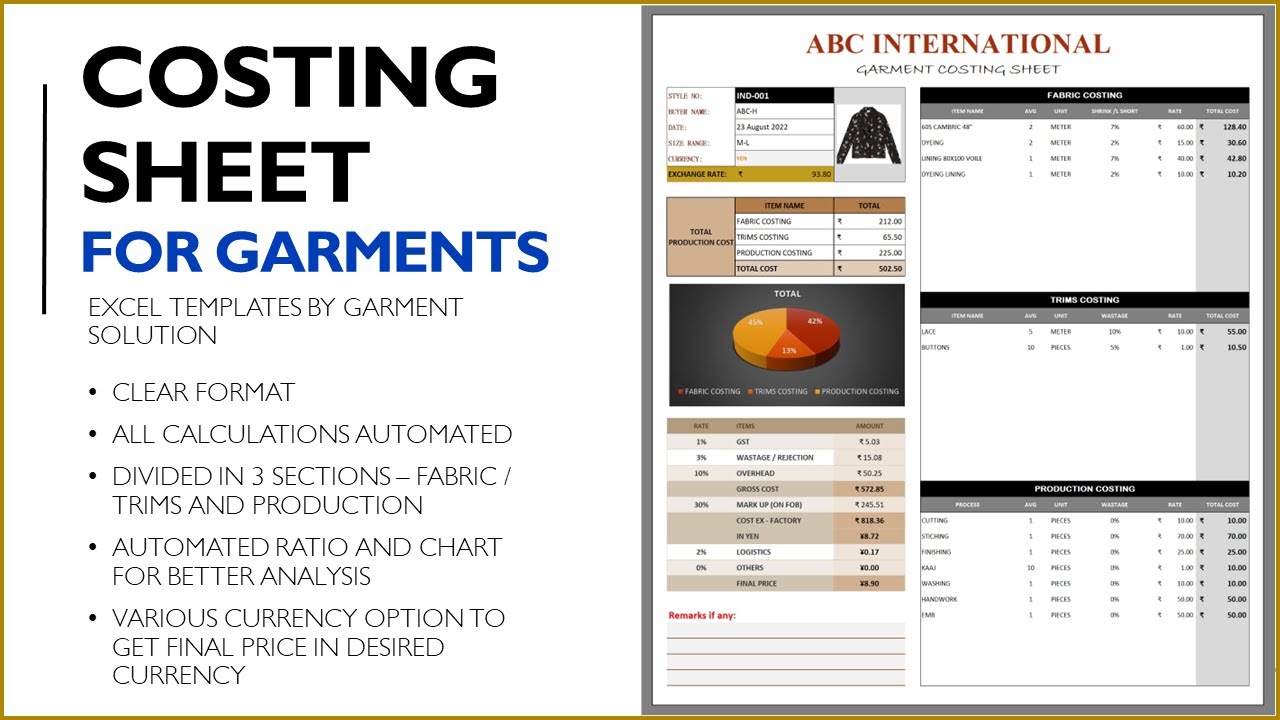 Mastering Garment Costing: Excel Template Tutorial for Accurate Pricing
