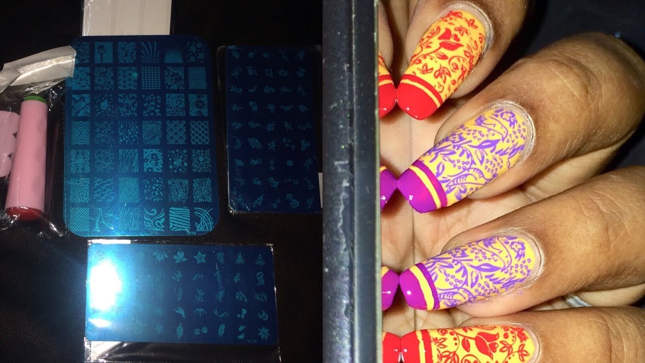 Royalkart XY13 review/swatches/Amazon stamping plates review/floral nailart/BeautyBeam86
