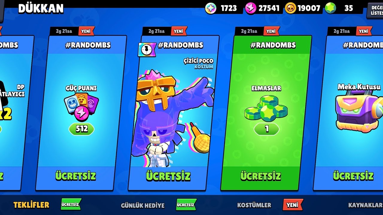 BİRİKTİRDİĞİM BÜTÜN ÜCRETSİZ ÖDÜLLERİ AÇIYORUM (BRAWL STARS) 