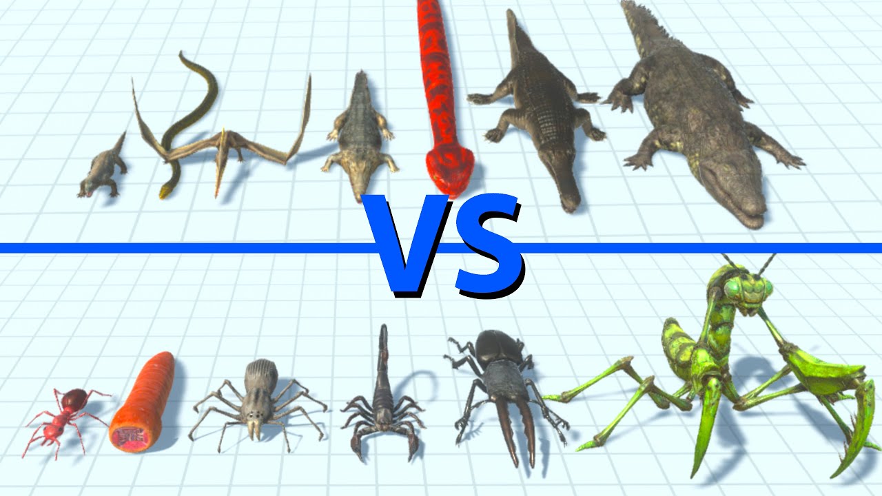 REPTILES Team vs GIANT INVERTEBRATES Team - Animal Revolt Battle Simulator