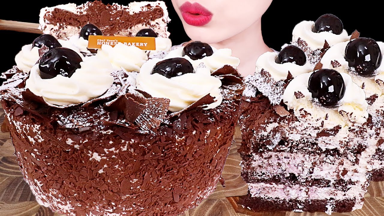 ASMR MUKBANG｜WHIPPED CREAM CHOCOLATE CAKE, BLACK FOREST CAKE 초콜릿 키리쉬 케이크 EATING SOUNDS 먹방