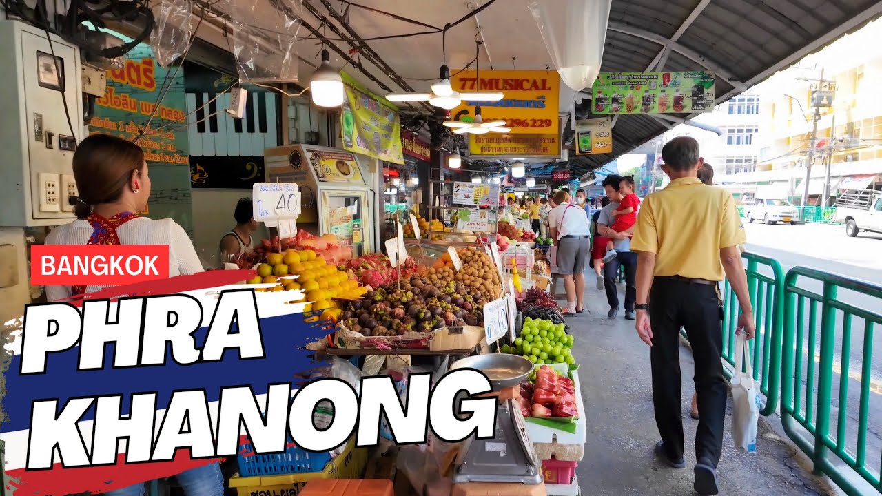 [4K] Phra Khanong in Bangkok 🇹🇭 Walking Tour (ASMR - Binaural City Sound)