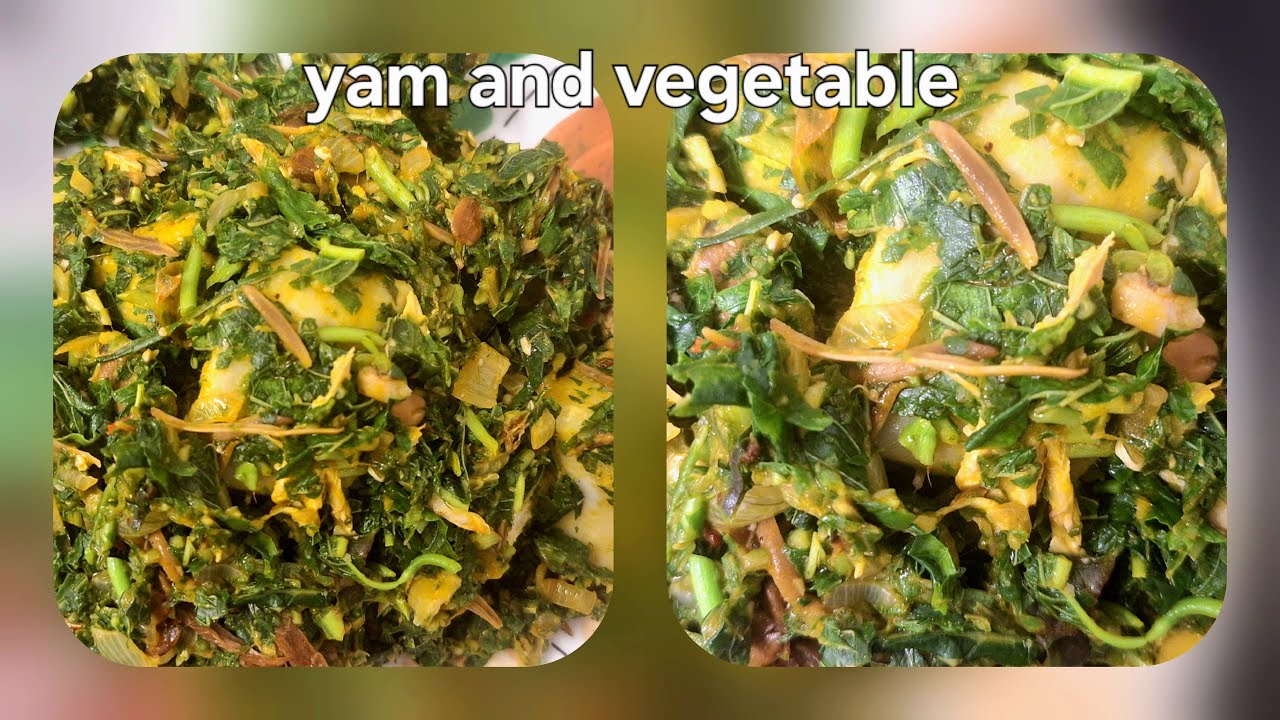 Healthy and delicious yam and green  combo | yam, green and okra #video #food #viralvideo