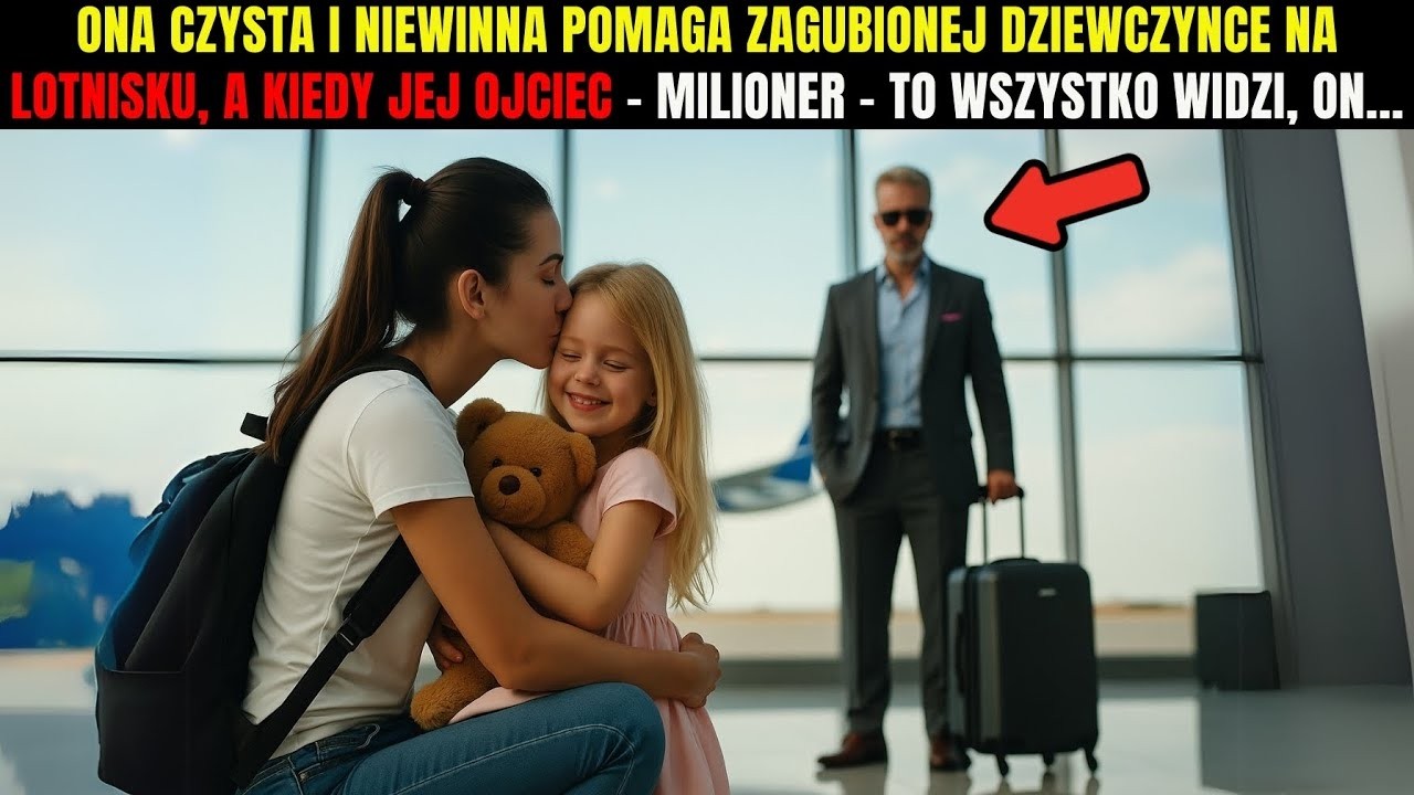 Ona czysta i niewinna pomaga zagubionej dziewczynce na lotnisku, a kiedy jej ojciec – milioner