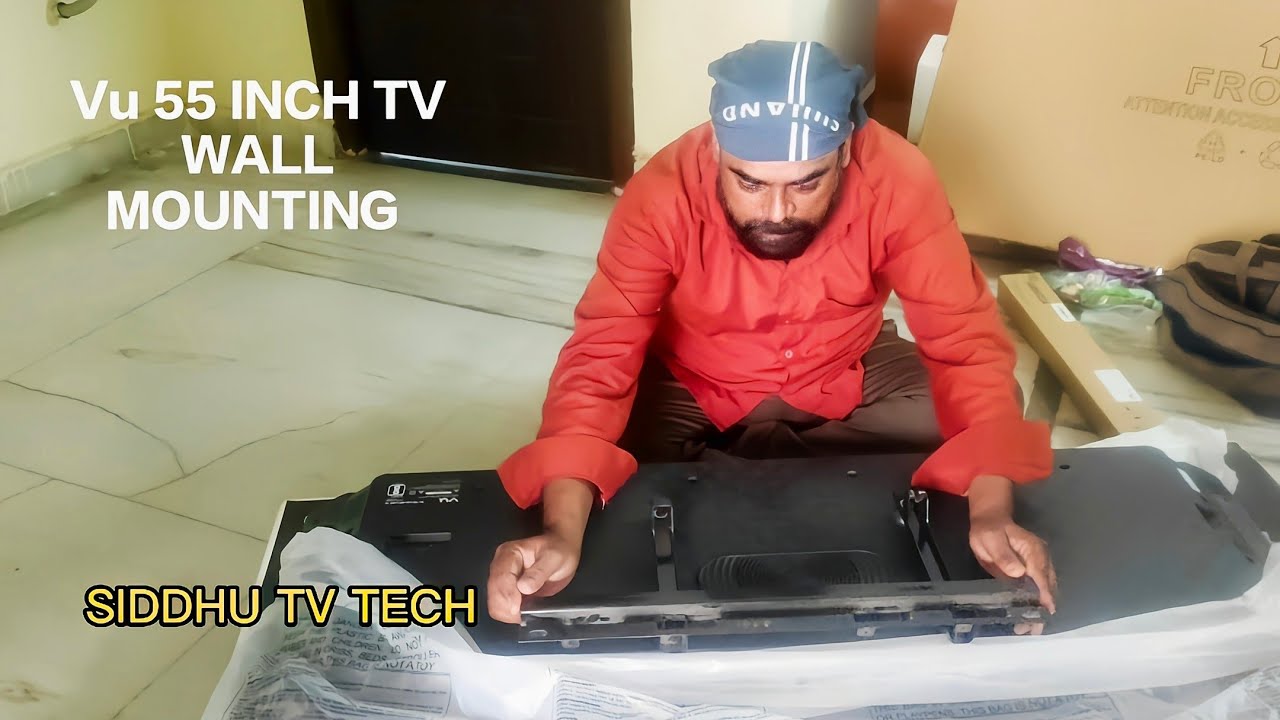 Vu 55 inch tv Wall mounting | tv fitting | Tv | unboxing | 55 inch tv fitting | siddhu tv tech
