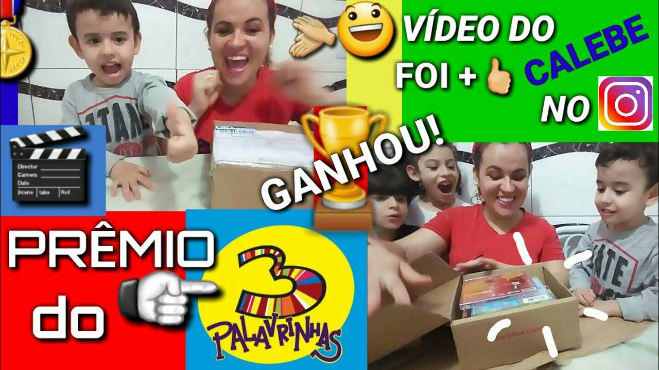 🏅Chegou o Prêmio do 3 Palavrinhas p/o Calebe📦🖒#3palavrinhas