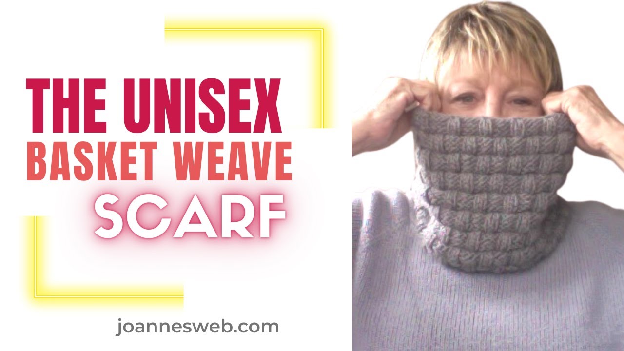Unisex Basket Weave Infinity Scarf - Unisex Knitting Pattern