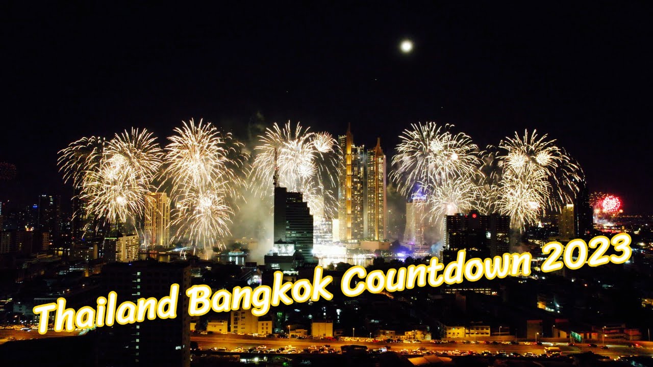 【4K】Bangkok Countdown 2023 Firework !! at Iconsiam Thailand