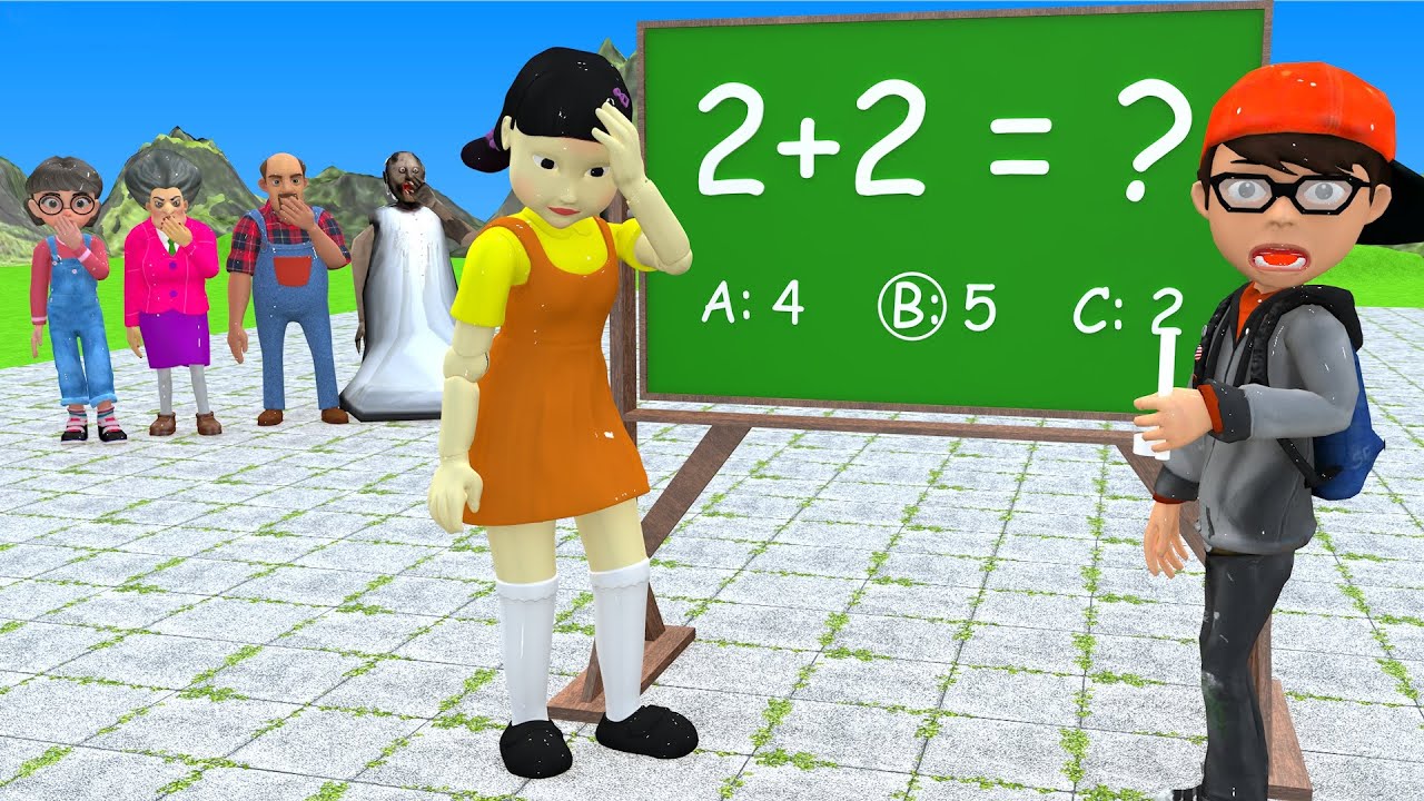 Scary Teacher 3D vs Squid Game Be a Wise Mathematician Choose the Correct Result 5 Times Challenge