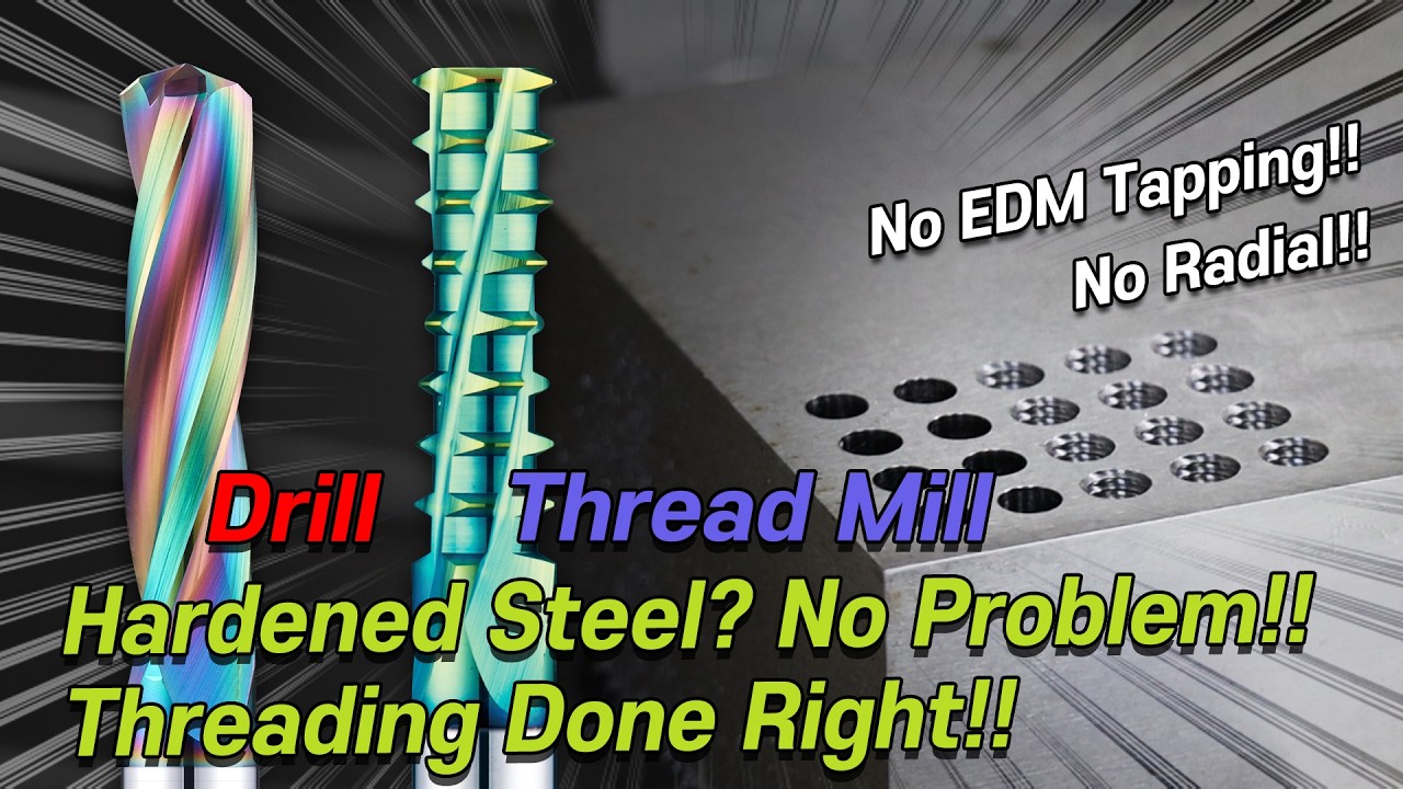[High-Hardness Heat-Treated Steel] Thread Machining Done! 'DRILL + THREAD MILL'