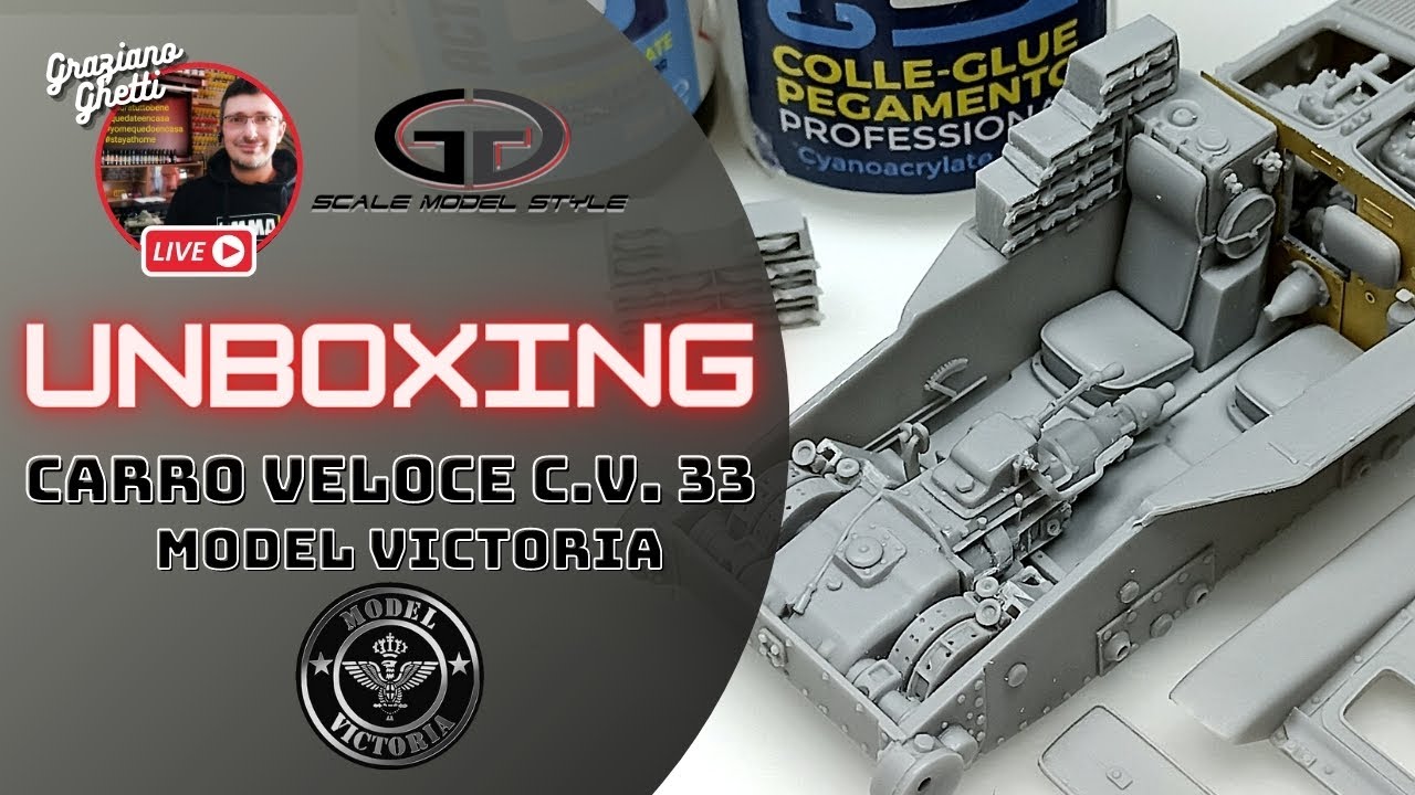 UNBOXING Model Victoria - Carro Veloca C.V. 33 scale 1/35
