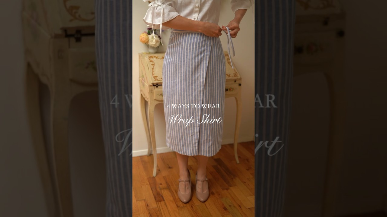 4 ways to wear our Striped Wrap Skirt 🤍🩵 Which combination would you choose? #littlewomenatelier