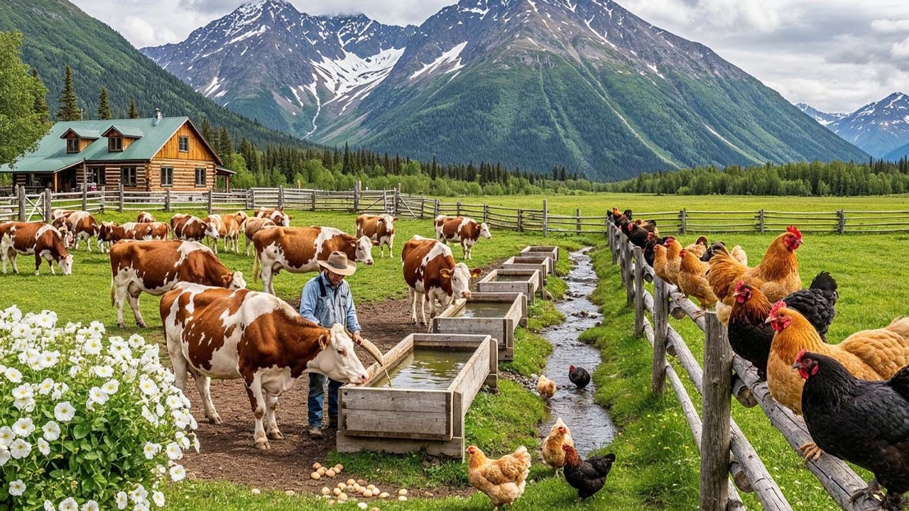 Poultry And Livestock Farming, Fruit And Vegetable Harvesting In Fields And Farms &ndash; Relaxing Farm #2