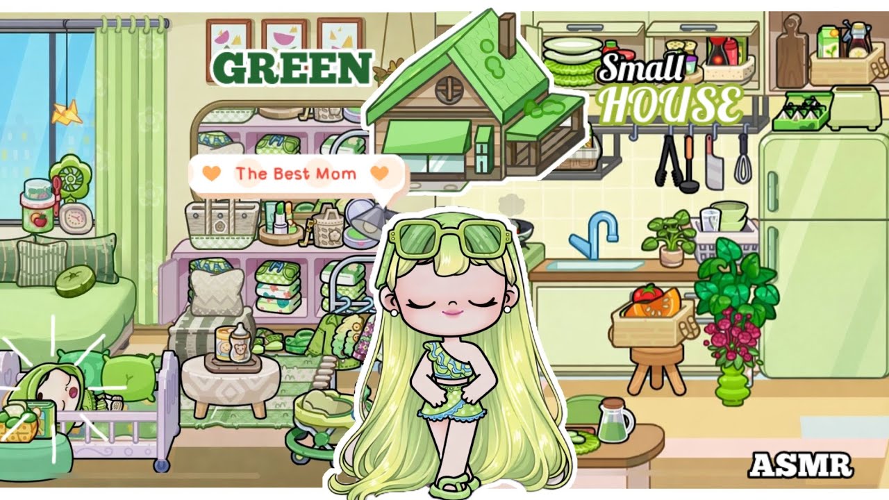 FREE SMALL GREEN HOUSE/ASMR/ AVATAR WORLD/ UPDATE/ HOUSE BUILT