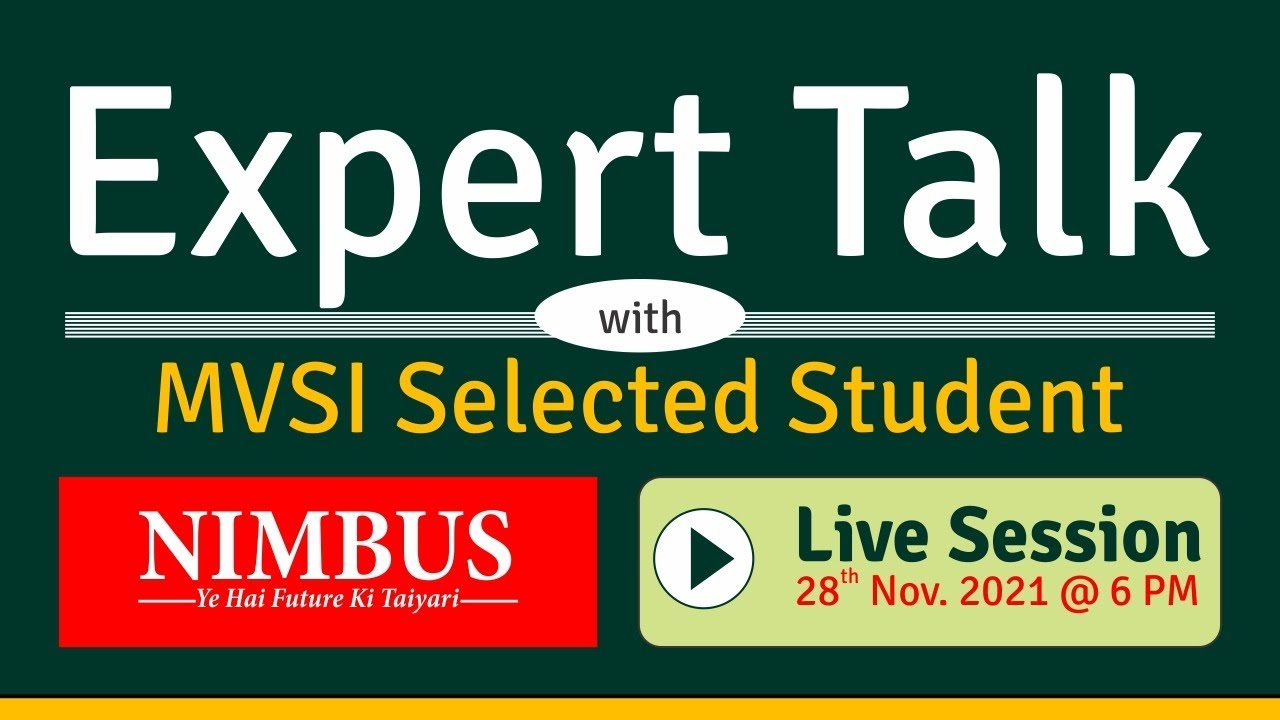 Expert Talk With MVSI Selected Student | Engineers Academy | NIMBUS | Join @6 PM on 28th Nov. 2021