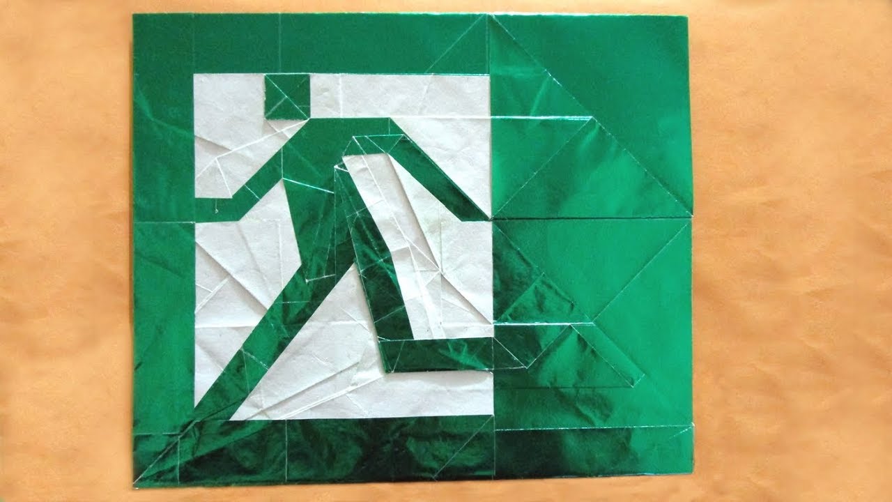 Origami Escape tutorial (Morisue Kei) 折り紙 非常口 Notausgang emergency exit salida de emergencia