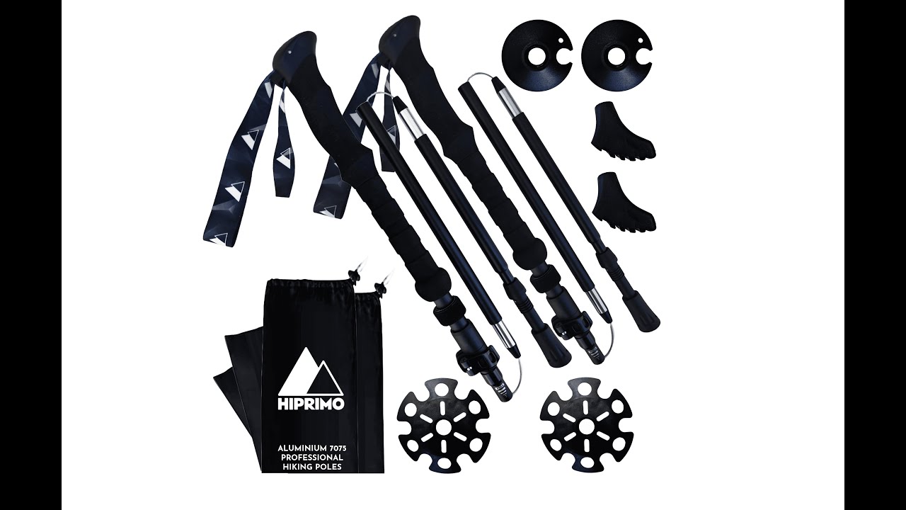 Bastones para Senderismo con Antishock Ajustables Plegables Ergon&oacute;micos Aluminio 7075 Hiprimo