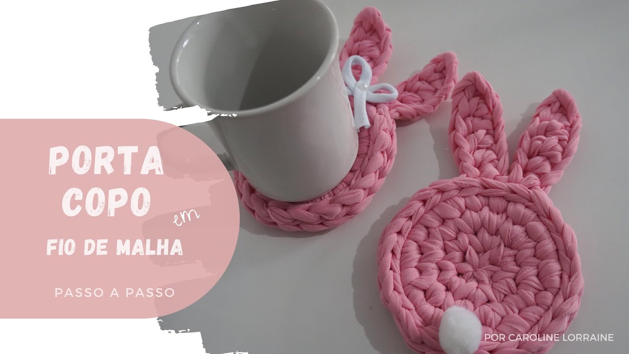 Porta Copo Coelhinho - Muito Fácil !!!! | Fio de Malha | Passo a Passo