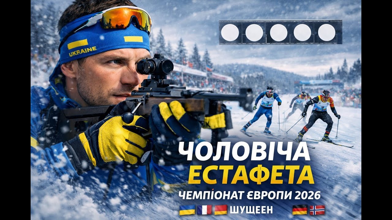 БІАТЛОН.ЧОЛОВІЧА ЕСТАФЕТА  ЧЕ 2026 Sjusjøen, Норвегія)